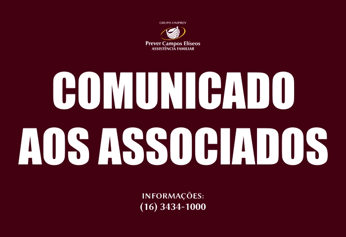 COMUNICADO AOS ASSOCIADOS